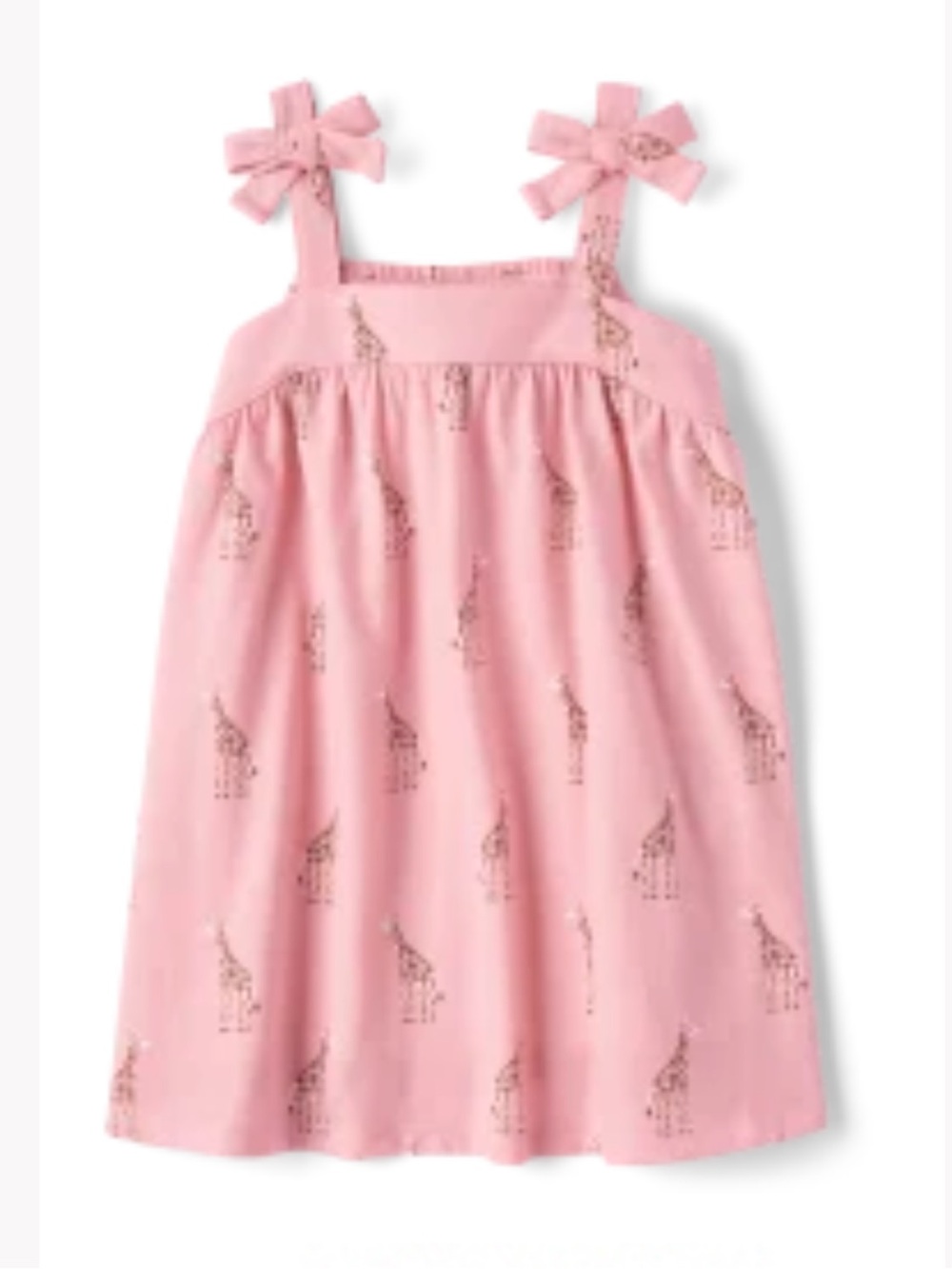The Children's Place Pink Giraffe Print Bow Strap Sundress